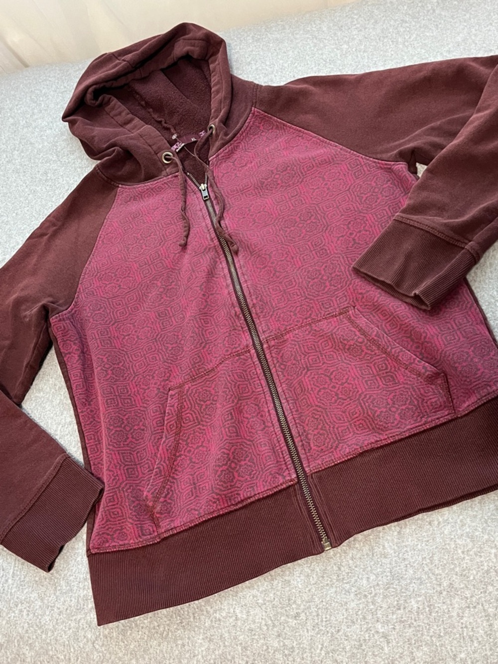 Prana Kasey Zip Hood Jacket Womens XL Organic Cotton Outdoors Active Beach Indie